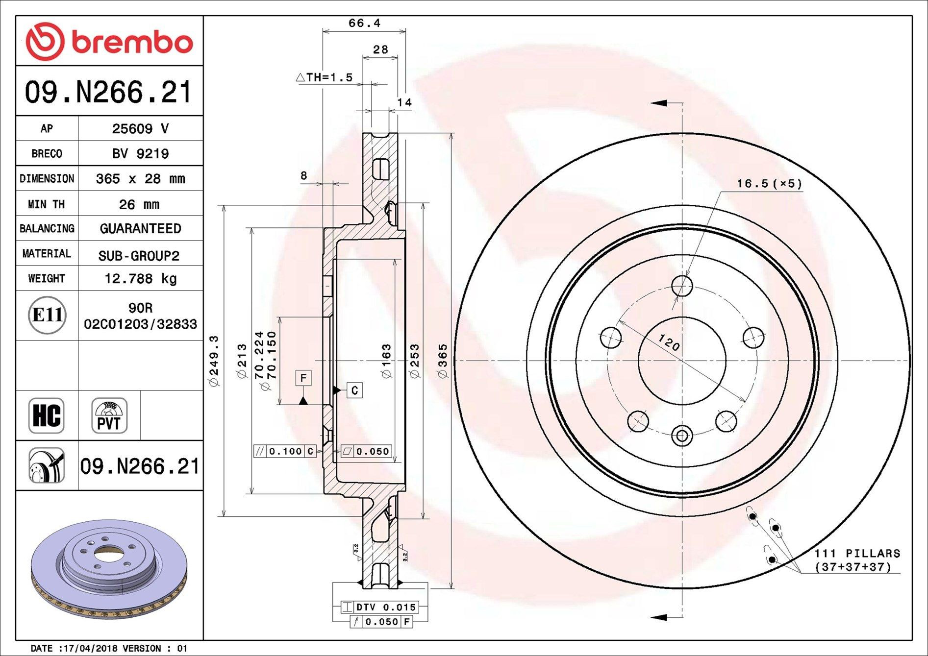 Задні дискові гальма Brembo 09N26621 ціна, від 127.40 USD