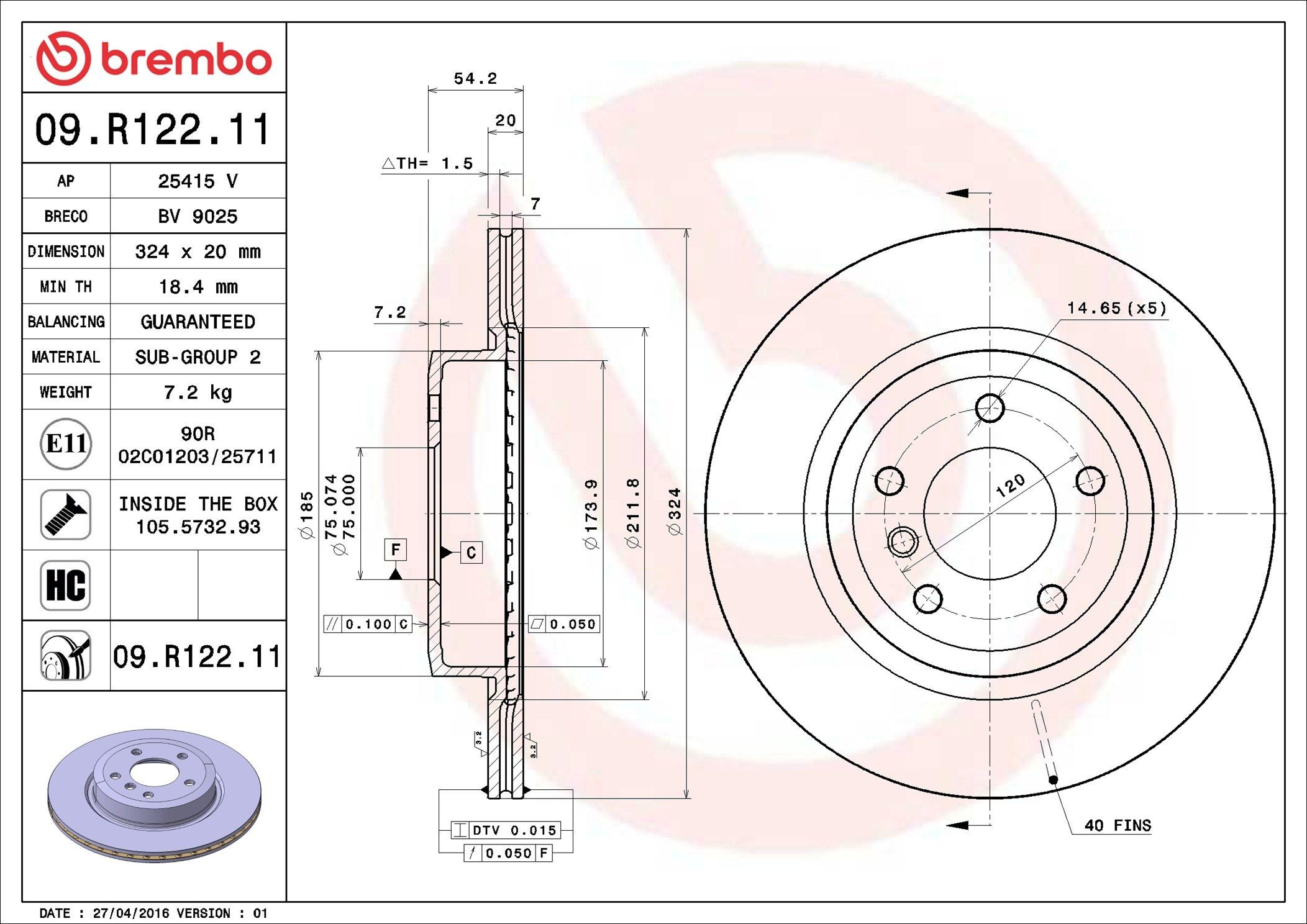 Задні дискові гальма Brembo 09R12211 ціна, від 75.16 USD