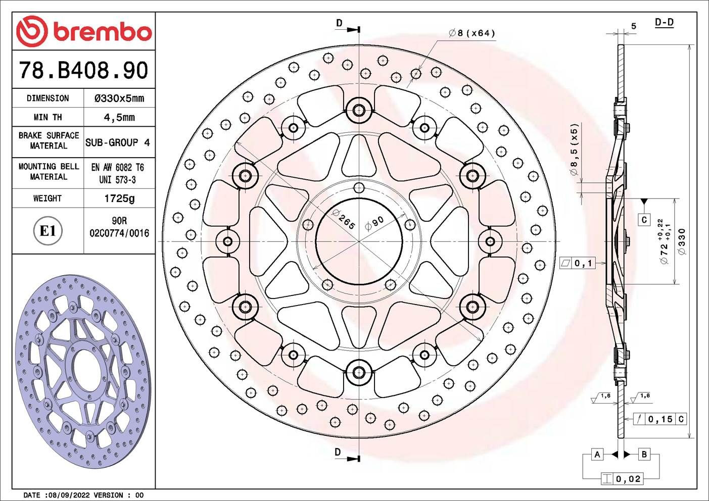 78B40890 Brembo 
