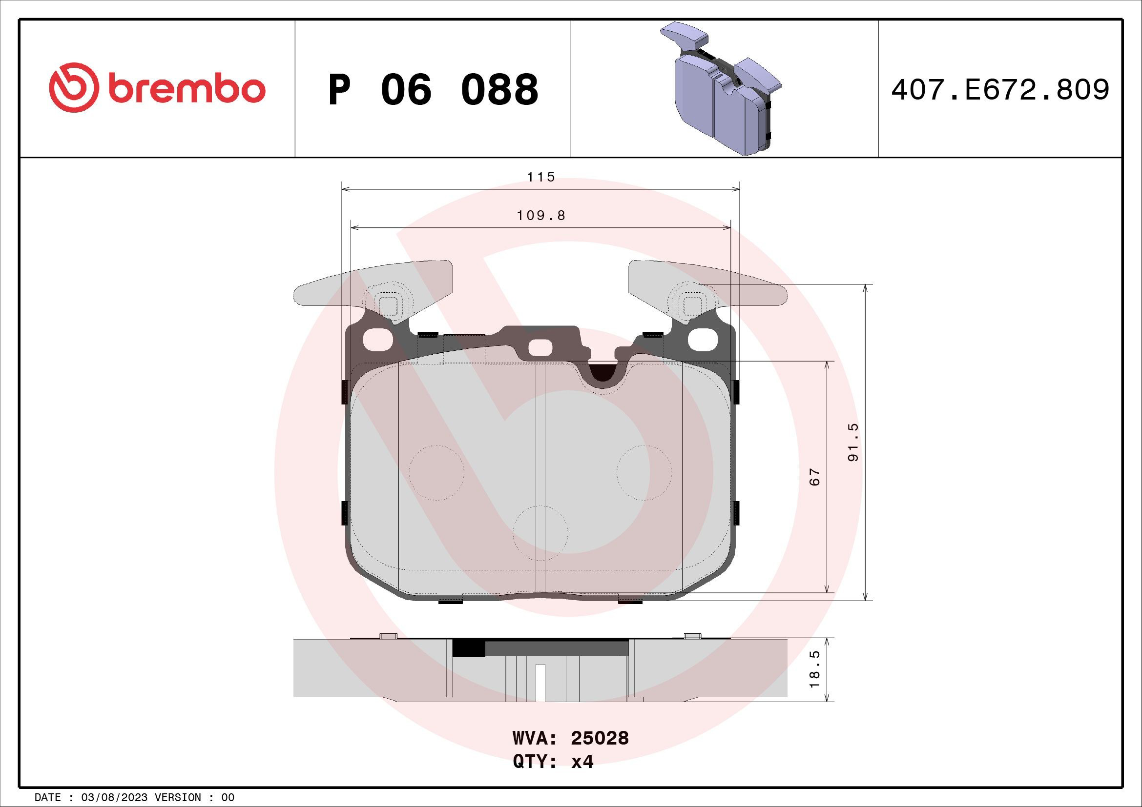 Гальмівні колодки Brembo P06088X ціна, від 84.50 USD