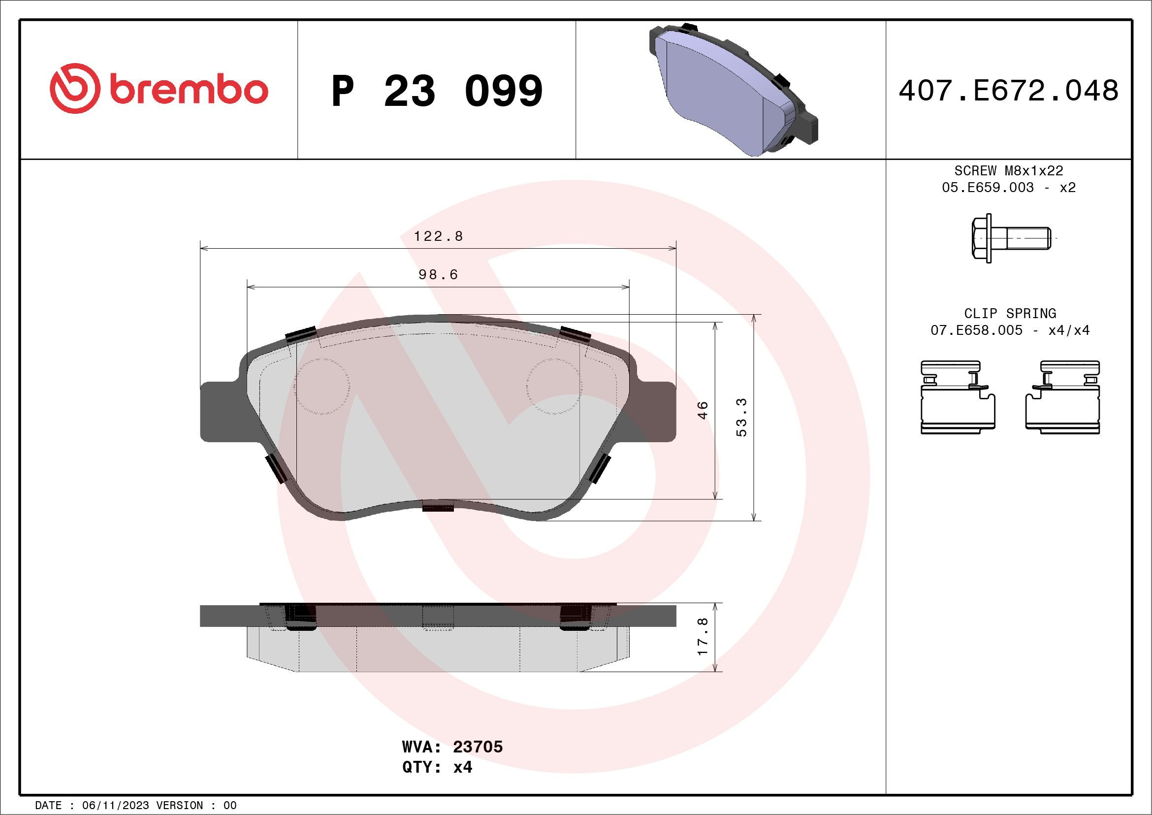 Гальмівні колодки Brembo P23099 ціна, від 18.57 USD