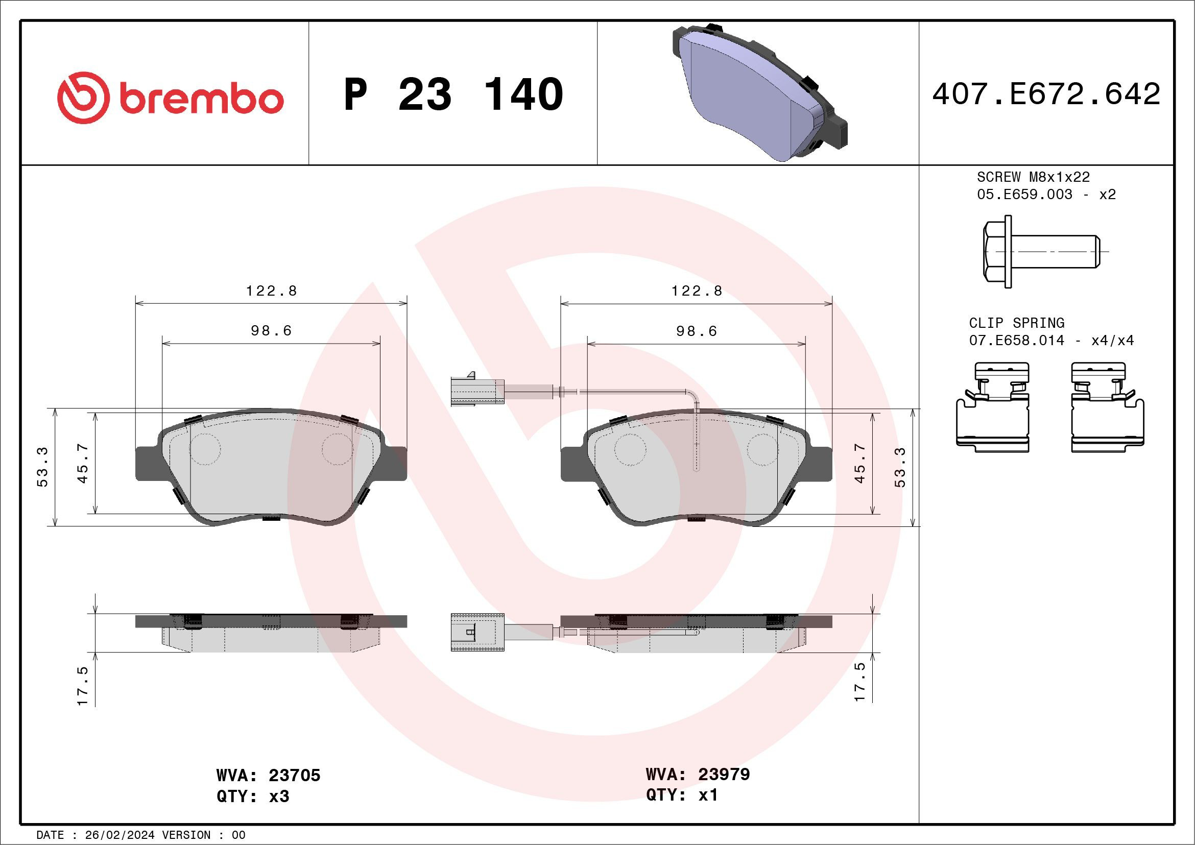 Гальмівні колодки Brembo P23140 ціна, від 20.36 USD