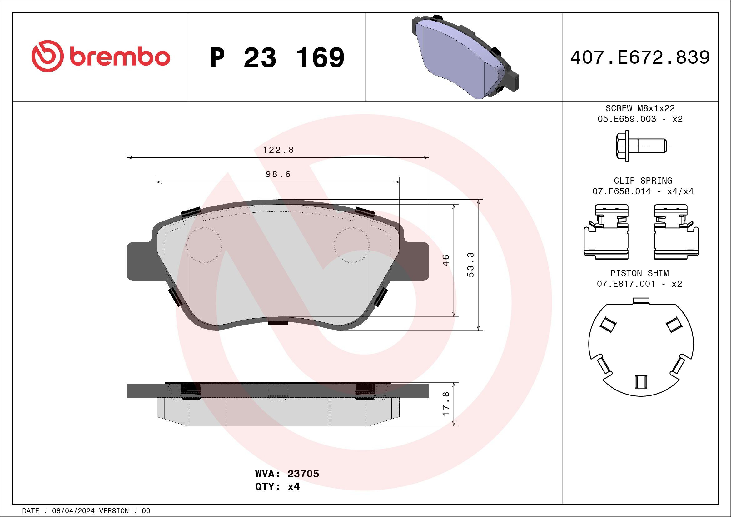Гальмівні колодки Brembo P23169 ціна, від 25.98 USD