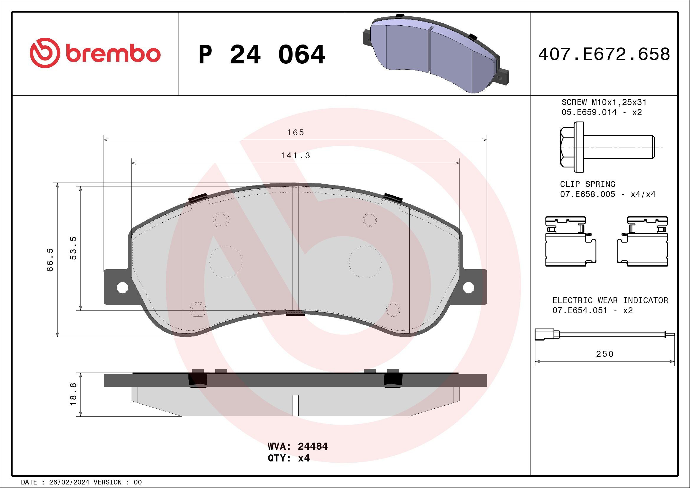 Гальмівні колодки Brembo P24064 ціна, від 31.85 USD