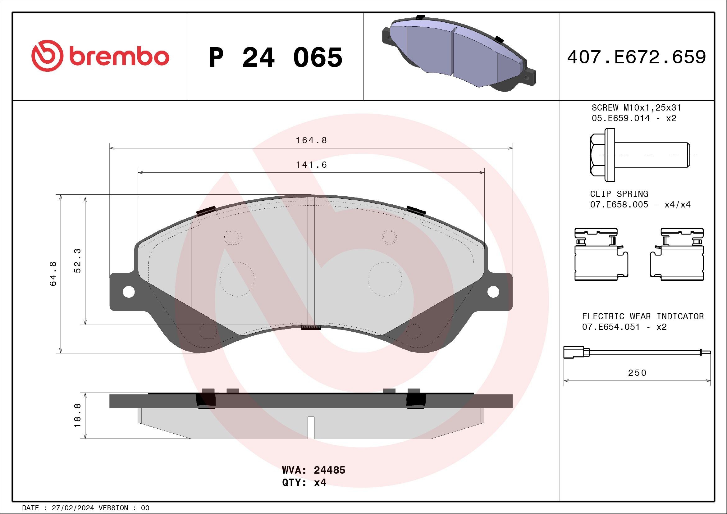 Гальмівні колодки Brembo P24065 ціна, від 38.13 USD