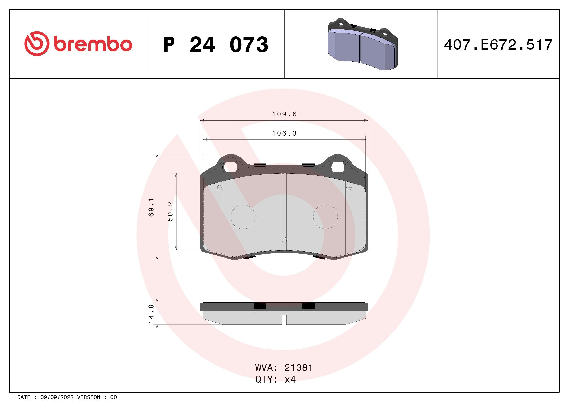 Гальмівні колодки Brembo P24073 ціна, від 27.87 USD