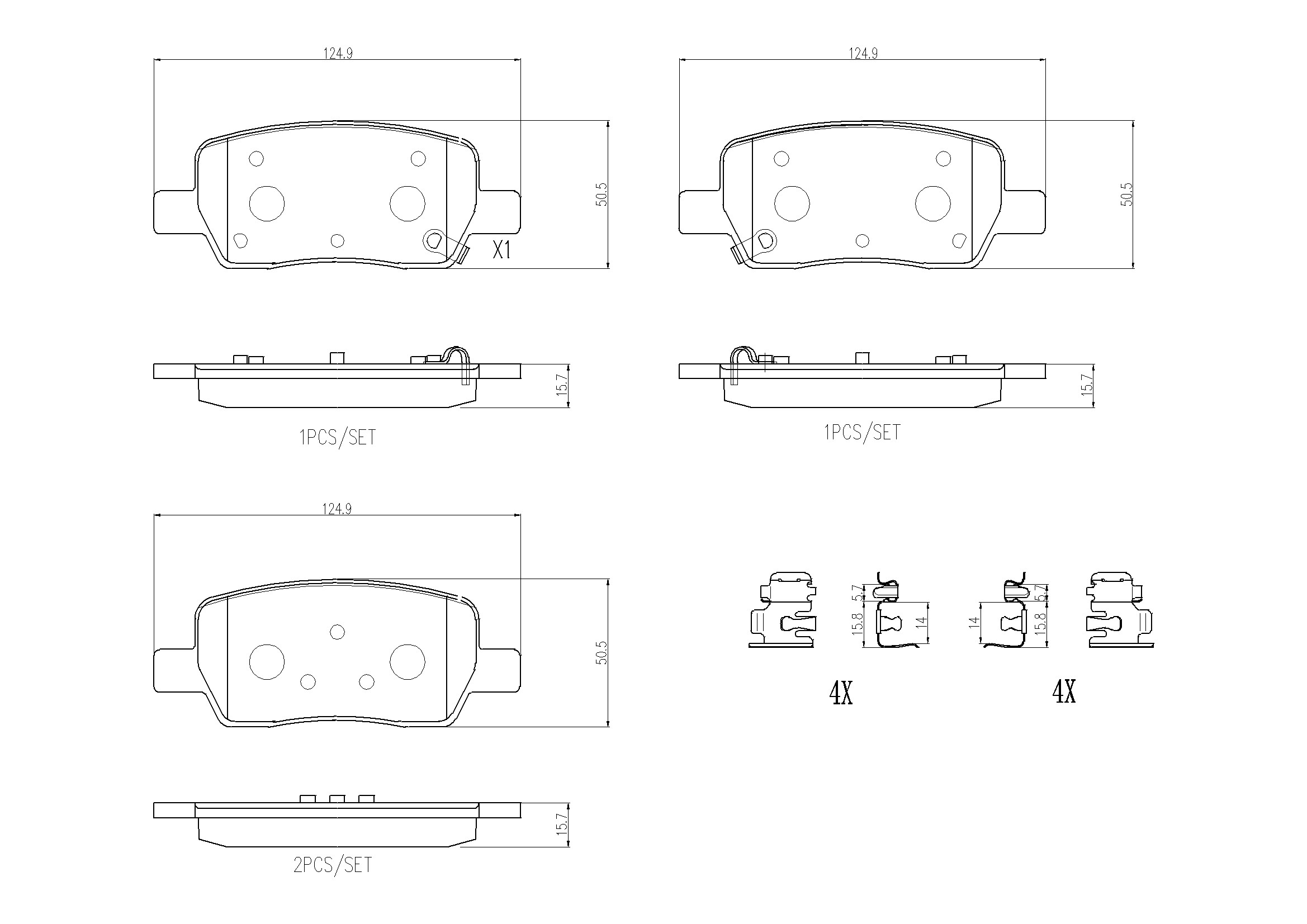 Задні гальмівні колодки P30141 Brembo