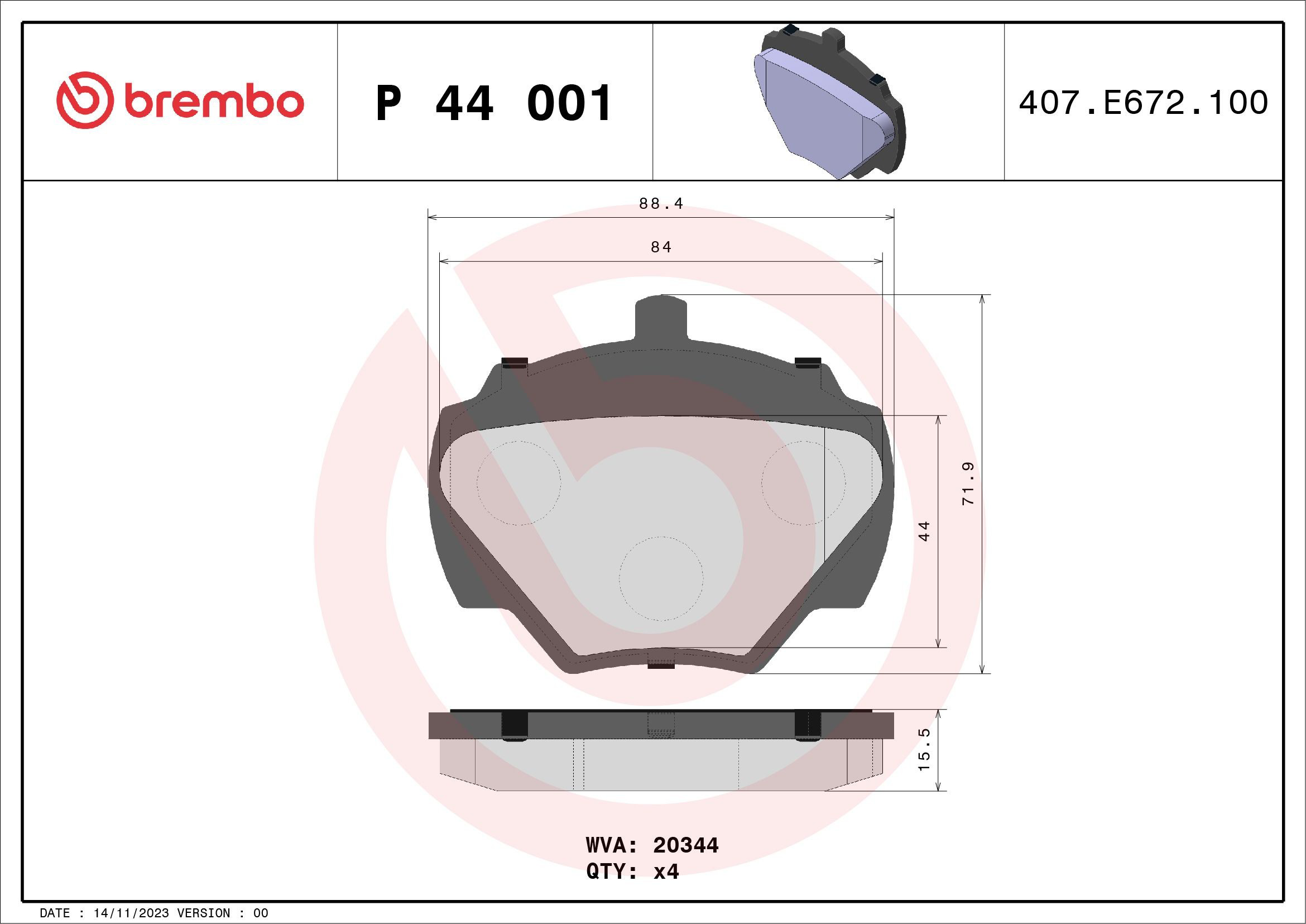 Задні гальмівні колодки Brembo P44001 ціна, від 19.74 USD