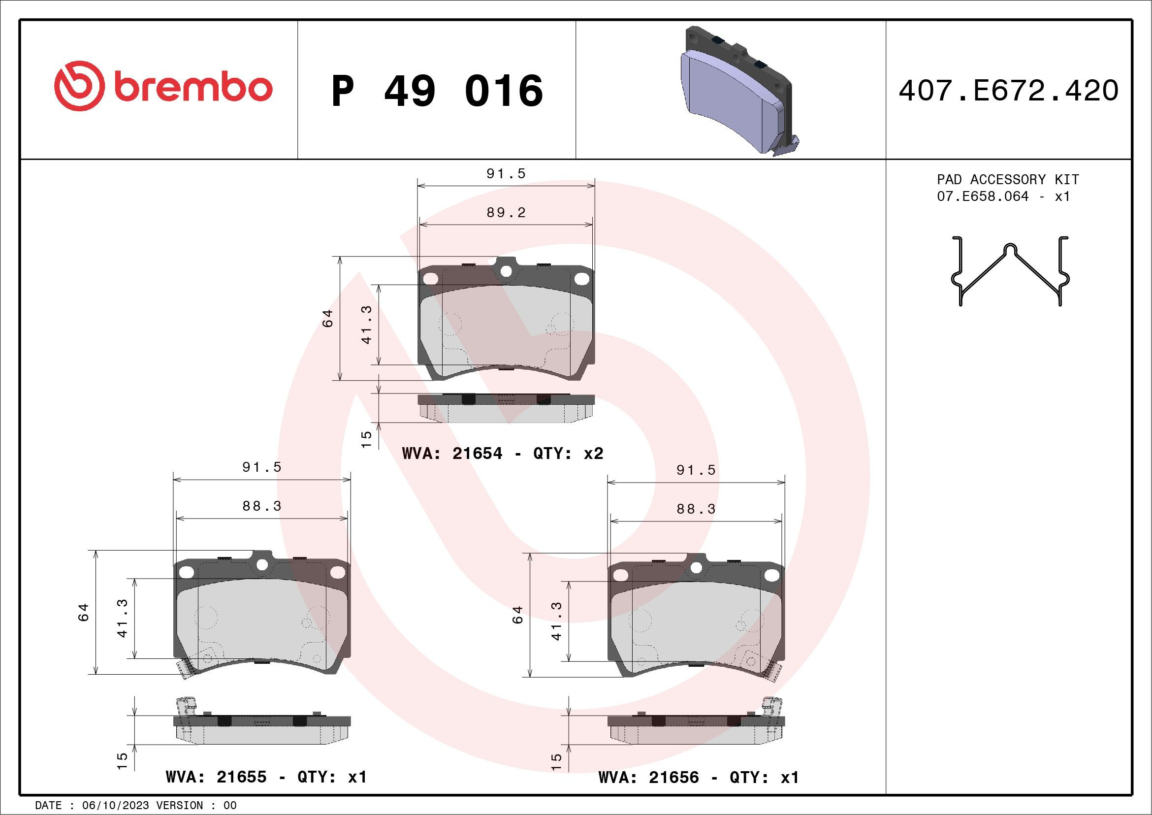 Гальмівні колодки Brembo P49016 ціна, від 14.90 USD
