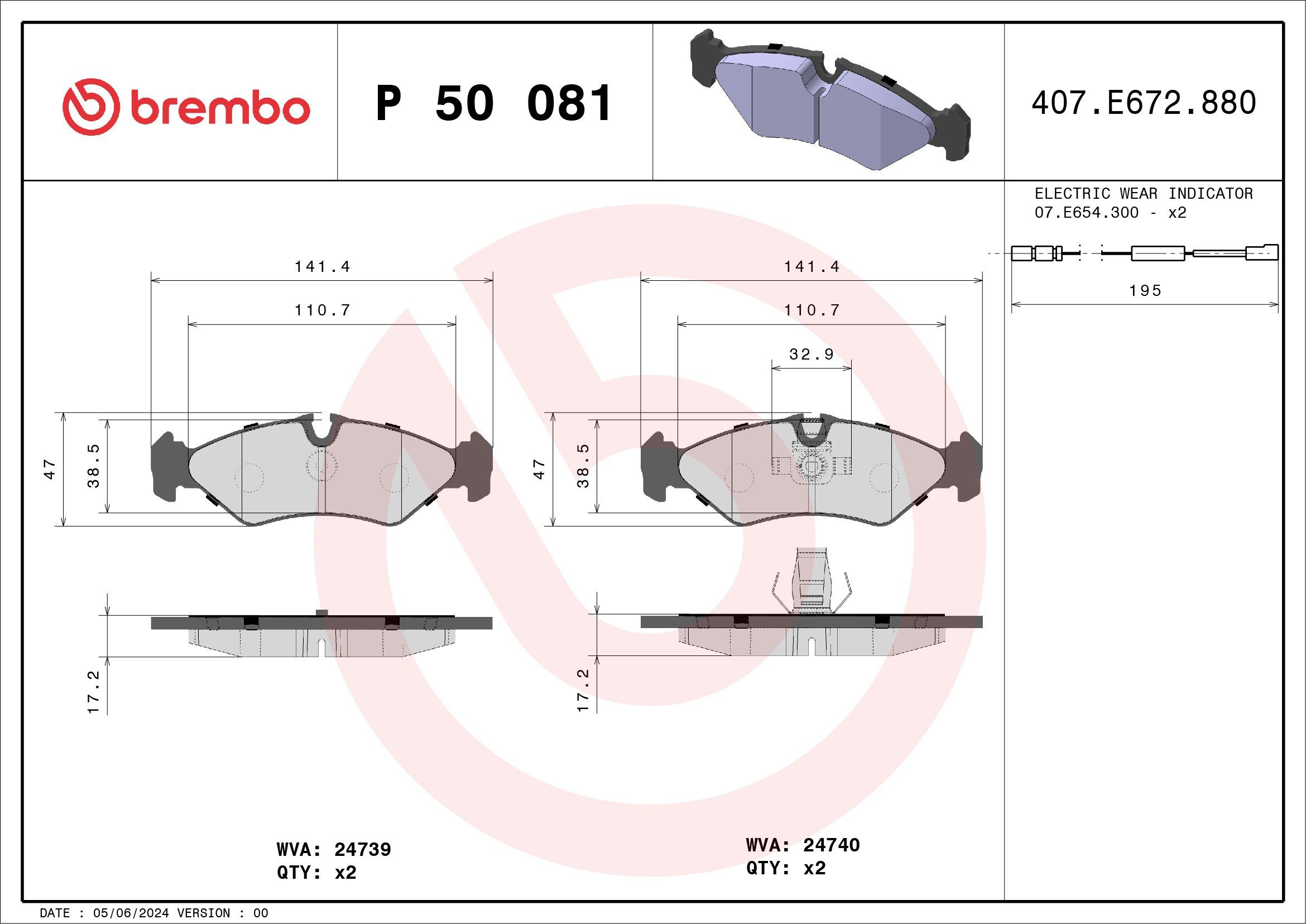 Задні гальмівні колодки Brembo P50081 ціна, від 18.51 USD