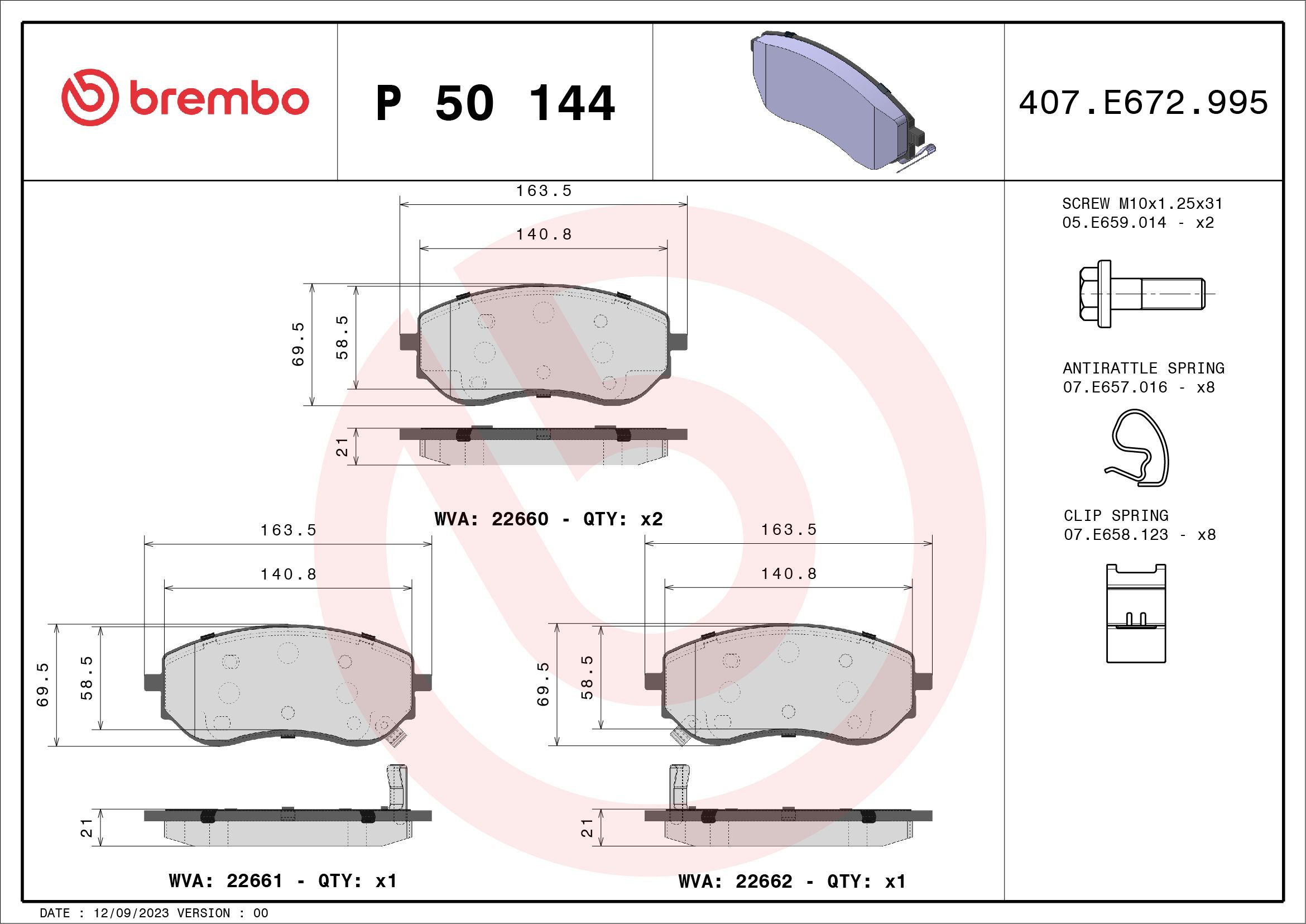 Гальмівні колодки Brembo P50144 ціна, від 67.64 USD
