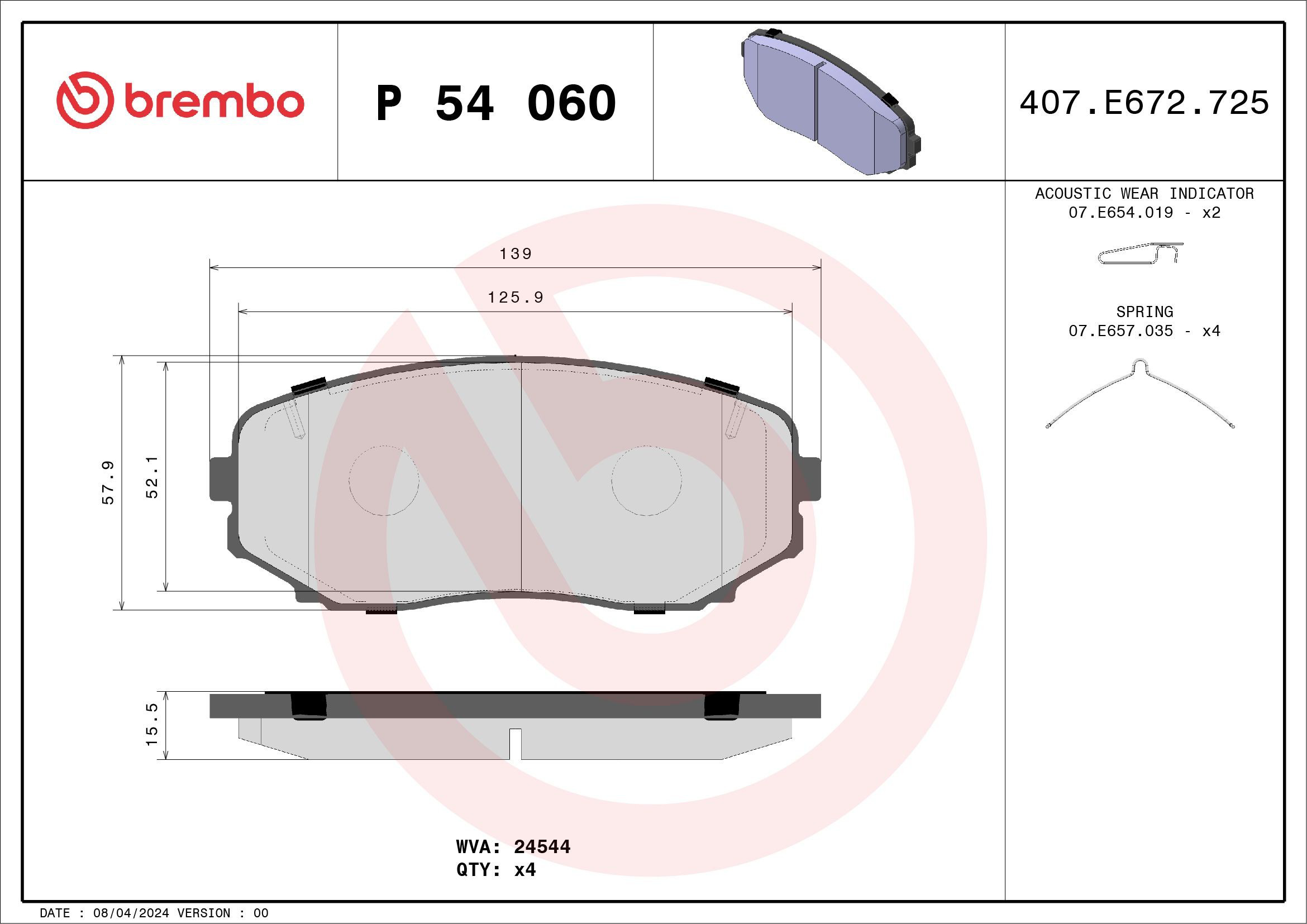 Гальмівні колодки Brembo P54060 ціна, від 30.01 USD