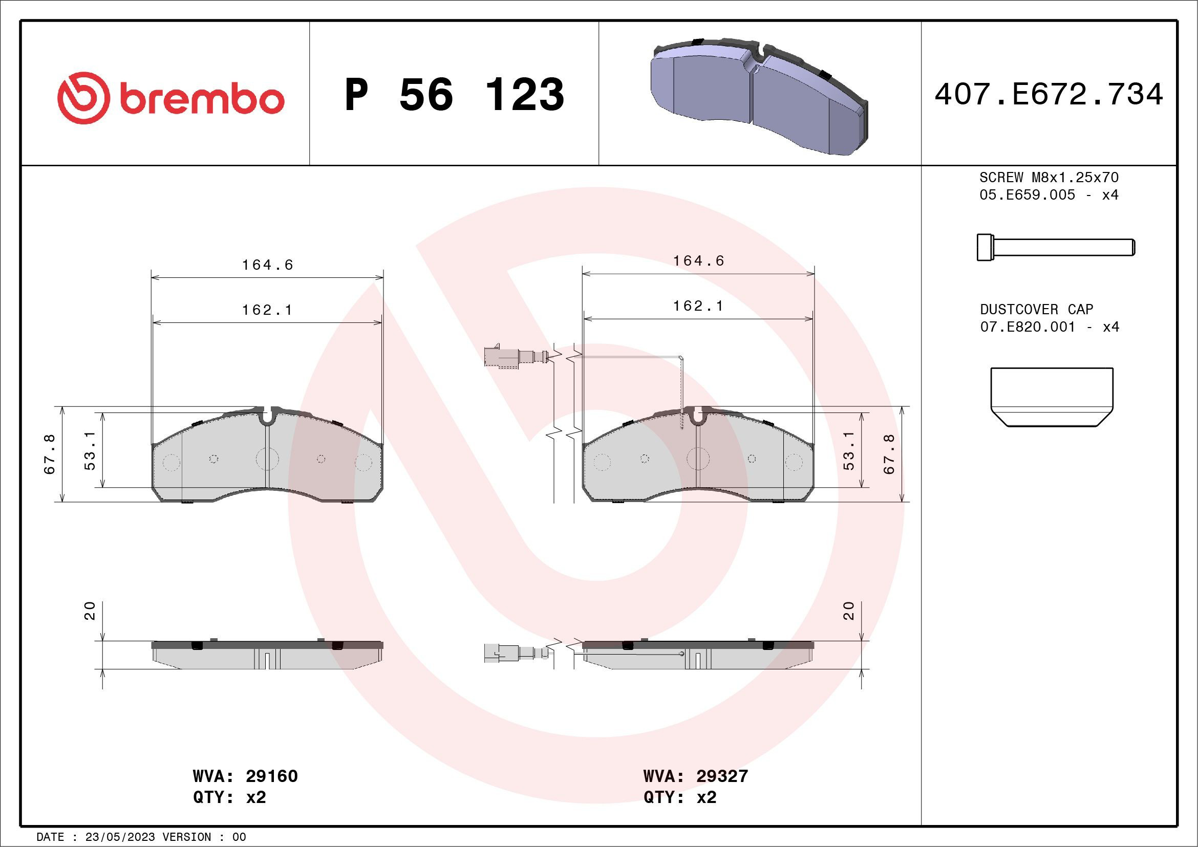 Гальмівні колодки Brembo P56123 ціна, від 27.49 USD