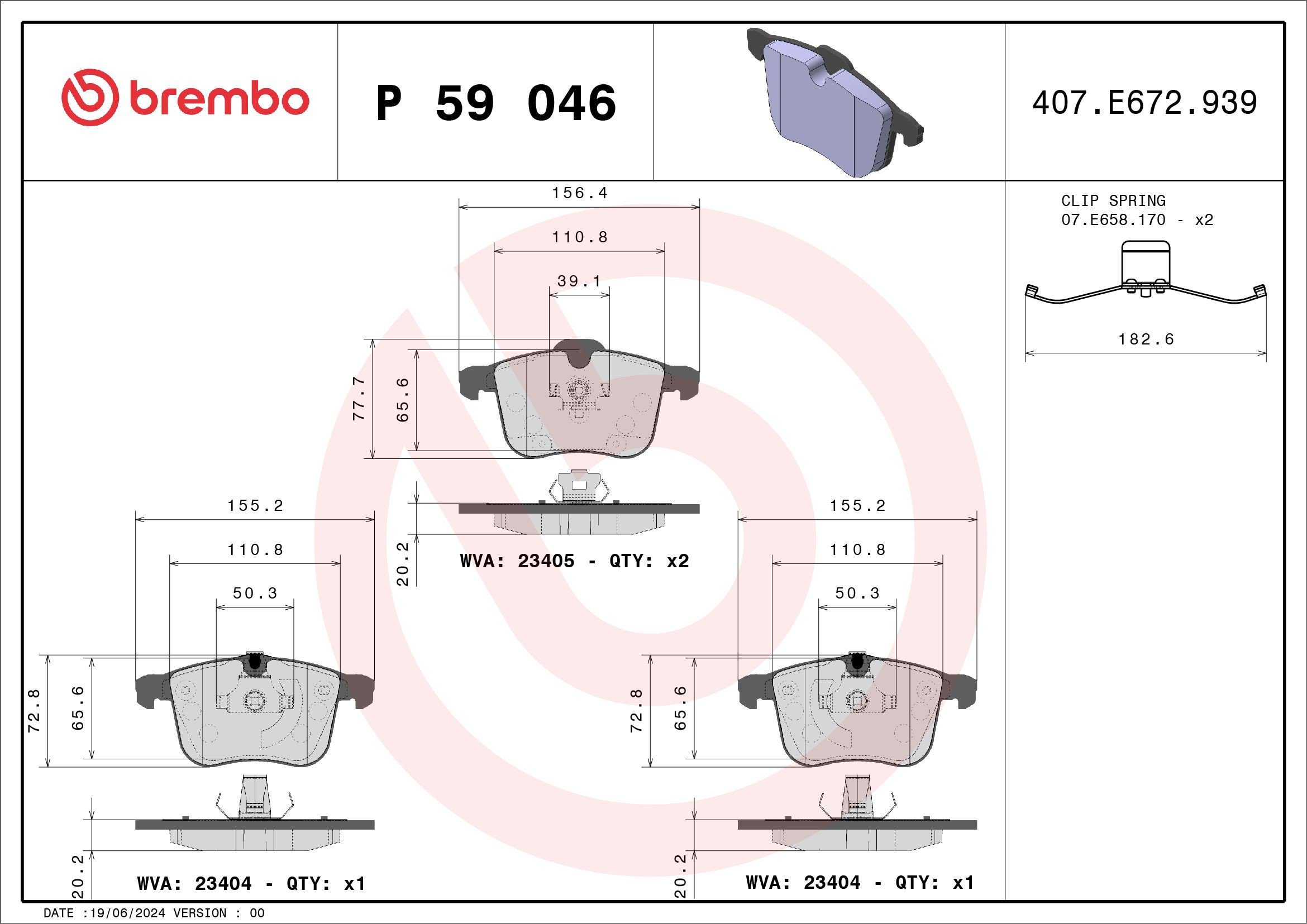 Гальмівні колодки Brembo P59046 ціна, від 35.51 USD