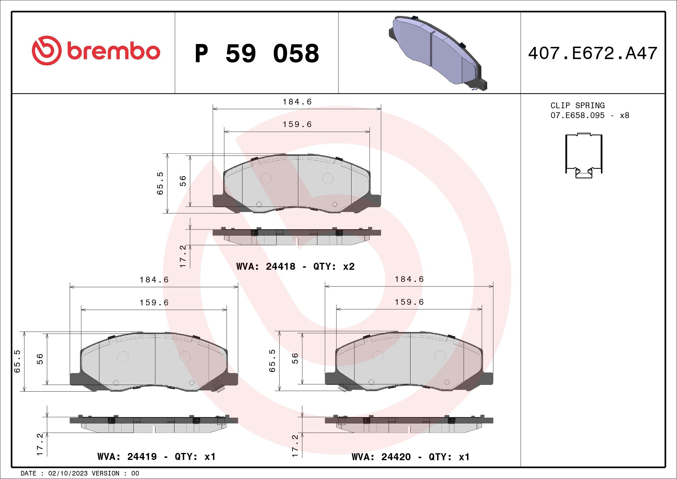 Гальмівні колодки Brembo P59058 ціна, від 35.78 USD