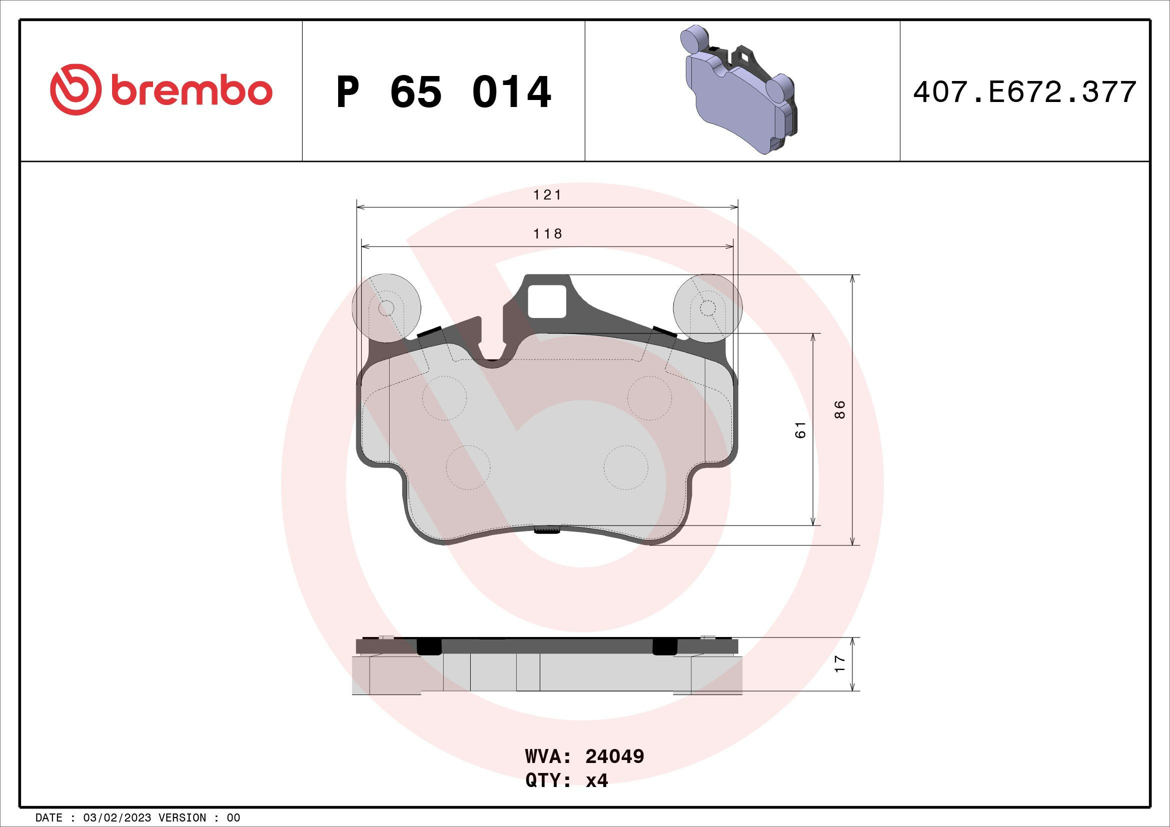 Гальмівні колодки Brembo P65014 ціна, від 74.25 USD