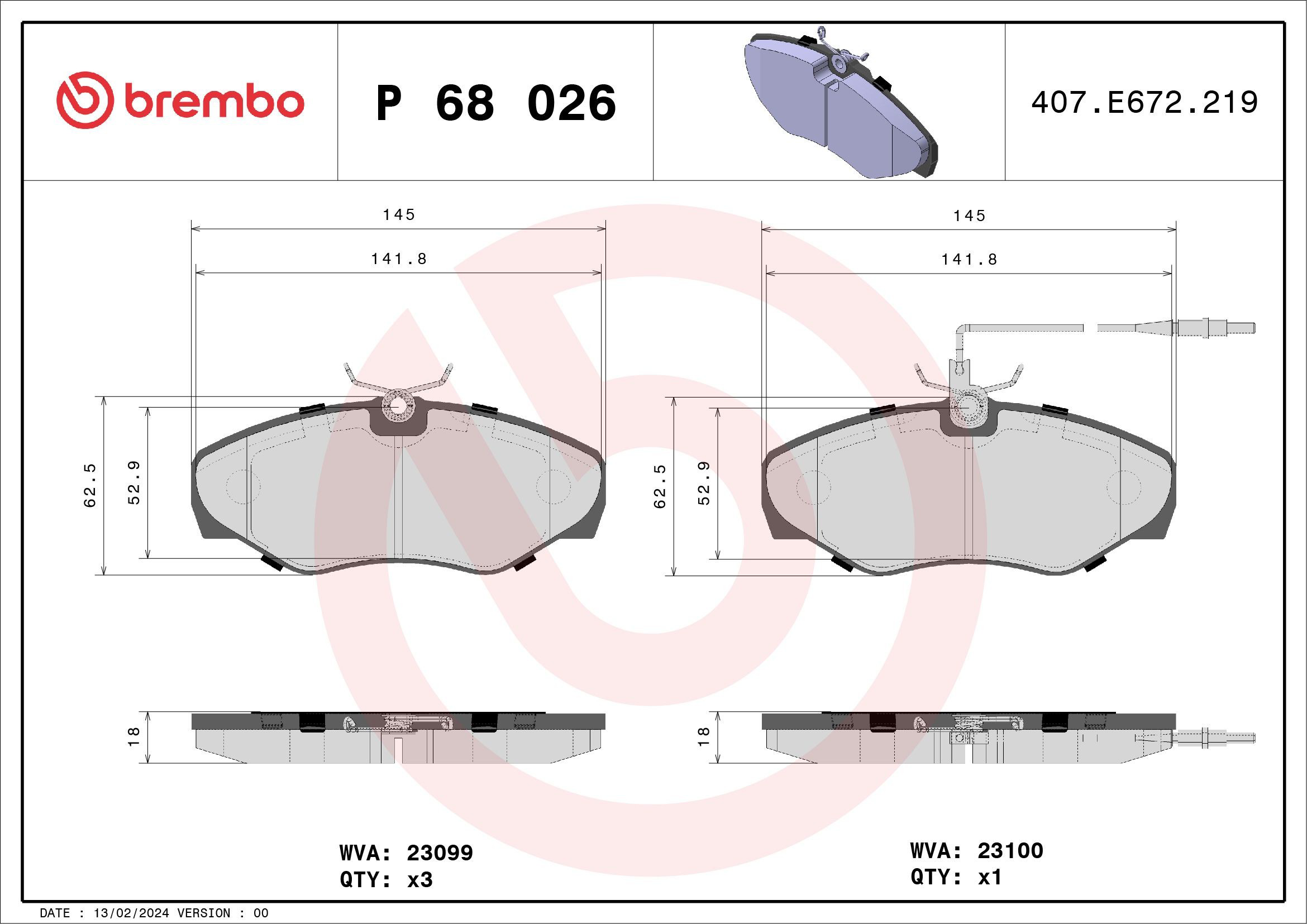 Гальмівні колодки Brembo P68026 ціна, від 24.56 USD