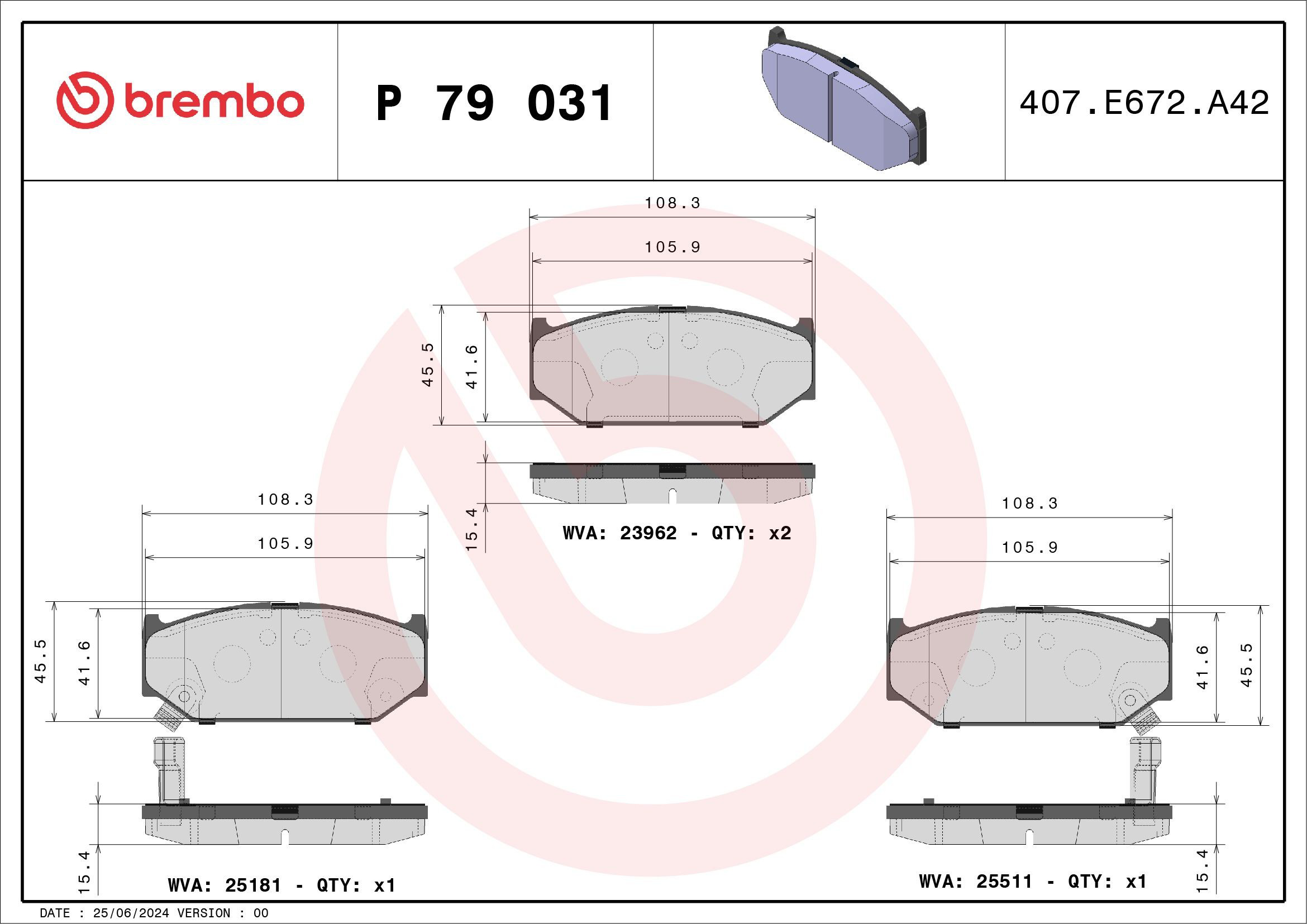 Гальмівні колодки Brembo P79031 ціна, від 17.63 USD