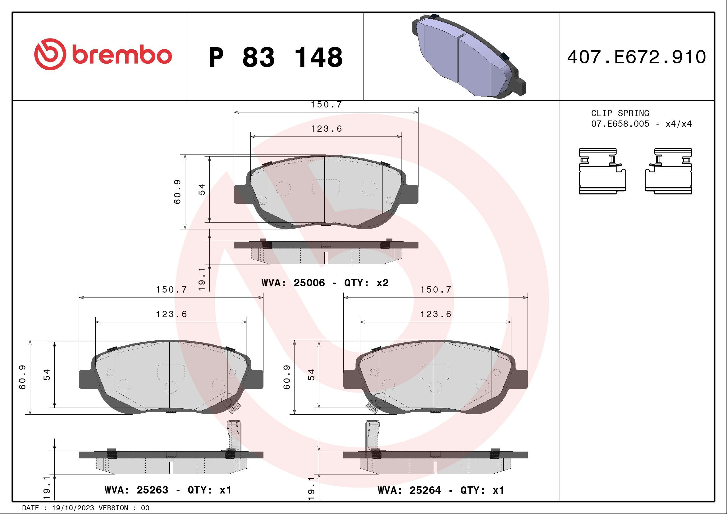 Гальмівні колодки Brembo P83148 ціна, від 47.63 USD
