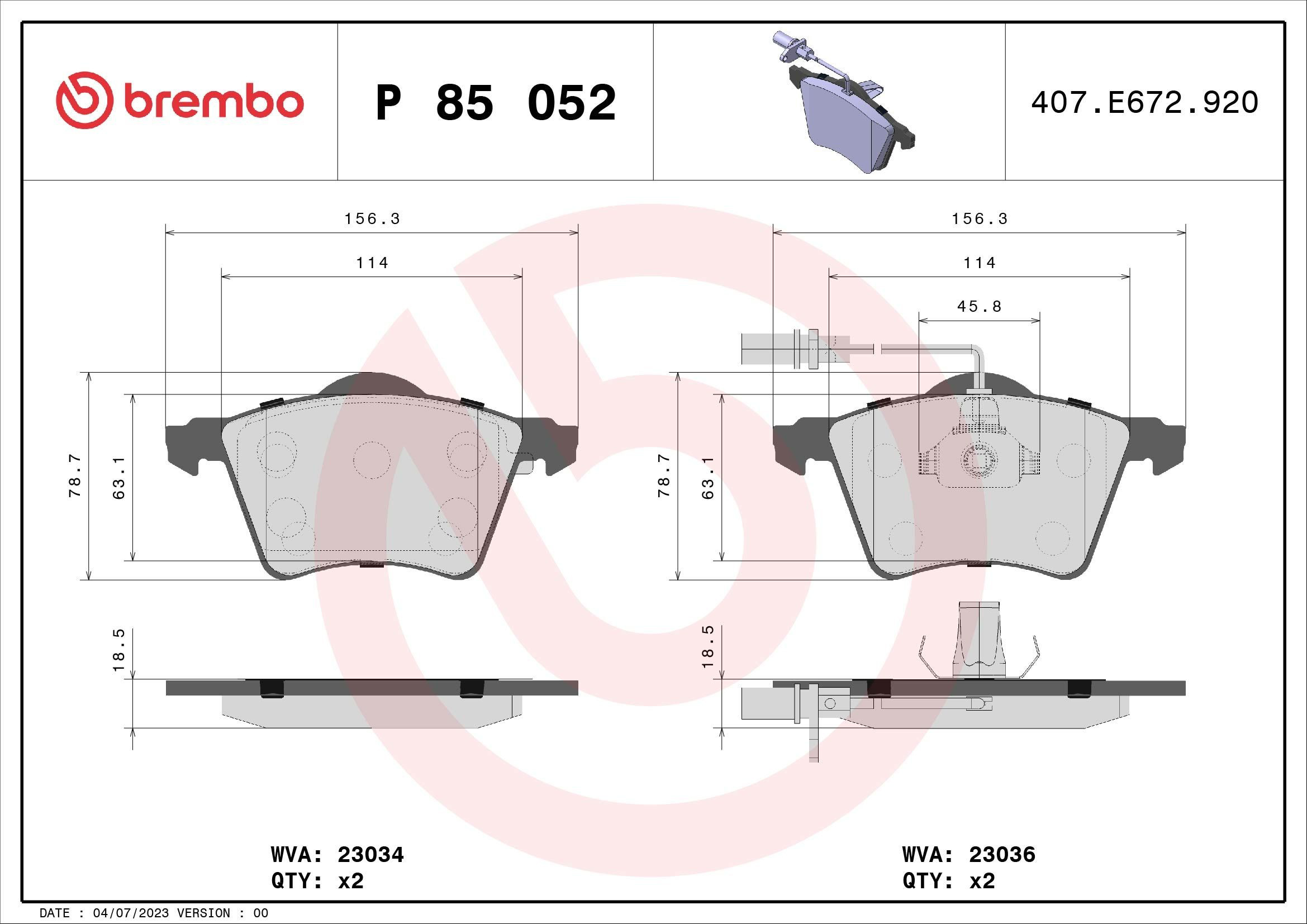 Гальмівні колодки Brembo P85052 ціна, від 21.62 USD