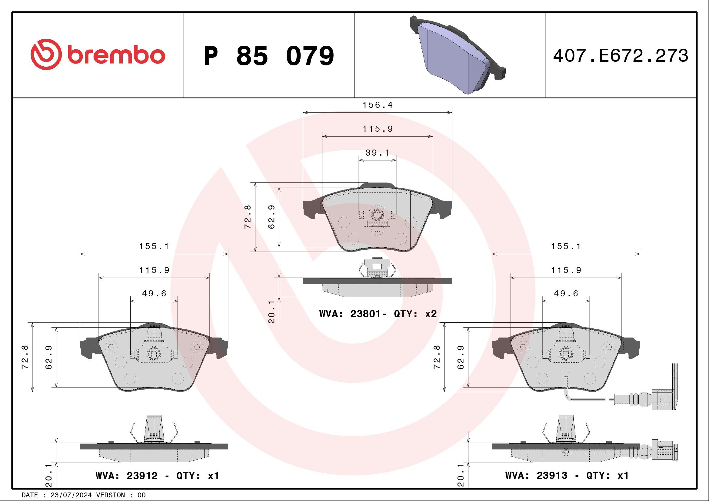 Гальмівні колодки Brembo P85079 ціна, від 27.21 USD