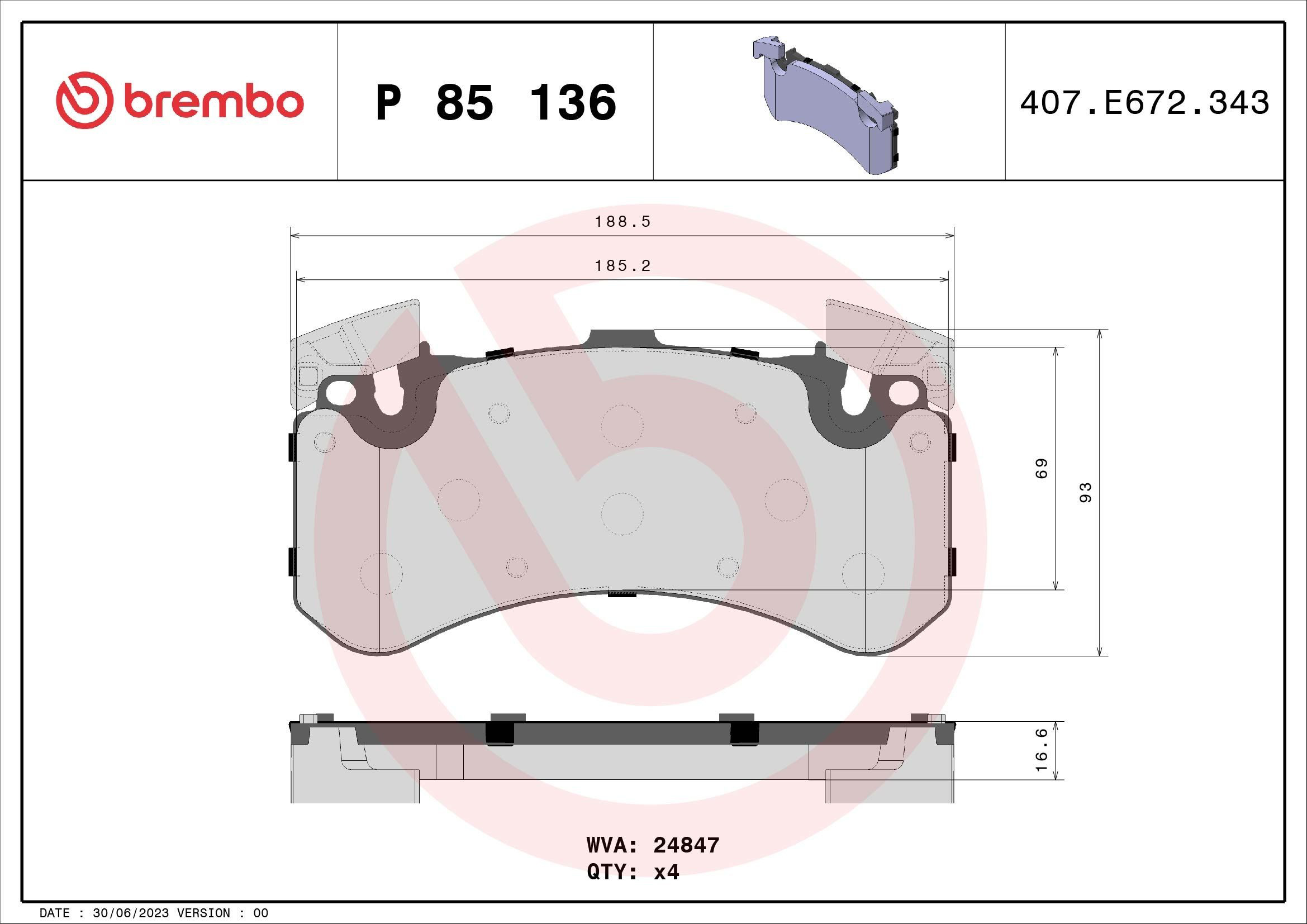 Гальмівні колодки Brembo P85136 ціна, від 162.86 USD