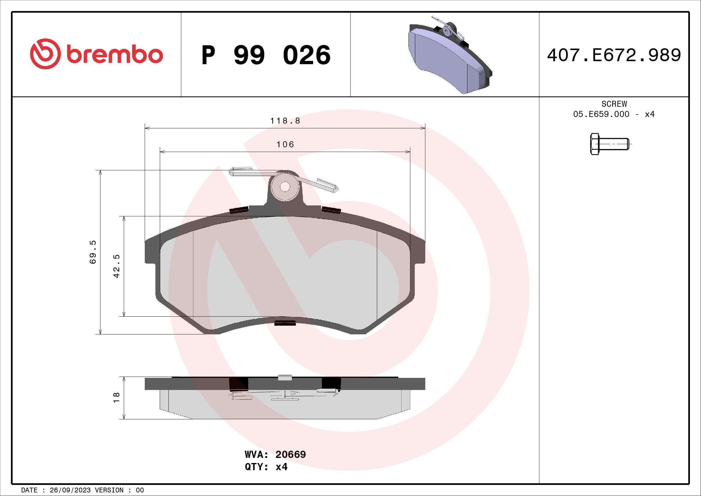 Гальмівні колодки Brembo P99026 ціна, від 12.62 USD