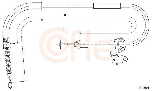 Трос стоянкового гальма задній правий Cofle 104304 ціна, від 19.00 USD