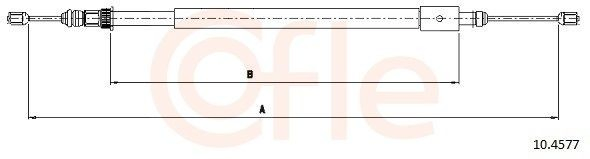 Трос стоянкового гальма задній лівий Cofle 104577 ціна, від 7.61 USD