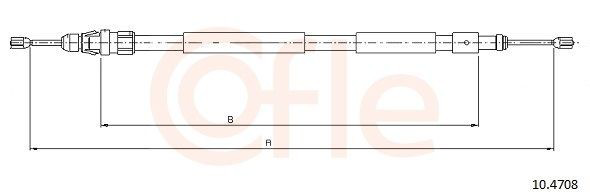 Трос стоянкового гальма задній лівий Cofle 104708 ціна, від 15.49 USD