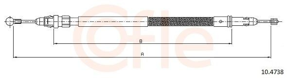 Купити 104738 Cofle Трос ручного гальма задній, правий/лівий