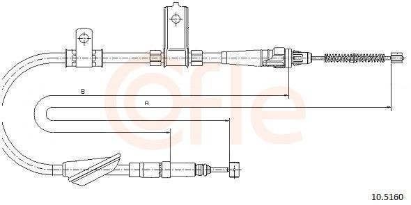Трос ручного гальма задній, правий Cofle 105160 ціна, від 23.50 USD
