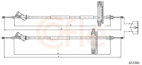 Трос ручного гальма задній, правий/лівий Cofle 105361 ціна, від 25.55 USD