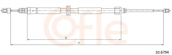 106794 Cofle Трос ручного гальма задній, правий/лівий