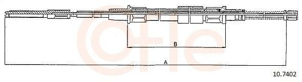 Трос ручного гальма задній, правий/лівий 01020094ALT GPD