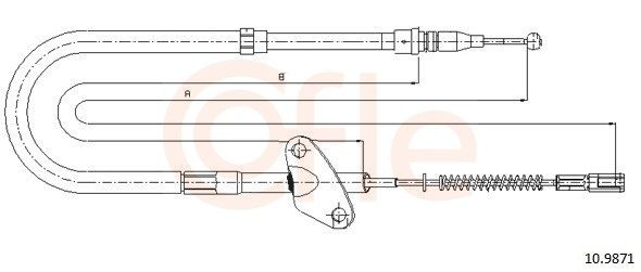 Трос стоянкового гальма задній правий Cofle 109871 ціна, від 12.58 USD