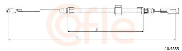 Трос стоянкового гальма передній Cofle 109885 ціна, від 9.42 USD