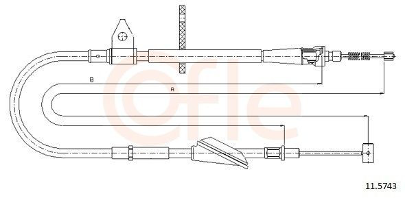 Трос стоянкового гальма задній правий Cofle 115743 ціна, від 15.12 USD
