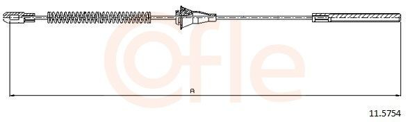 Трос стоянкового гальма задній правий Cofle 115754 ціна, від 3.48 USD