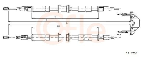 Трос ручного гальма задній, правий/лівий Cofle 115765 ціна, від 18.56 USD