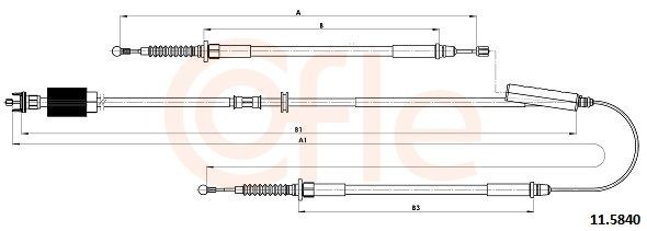 Трос ручного гальма задній, правий/лівий Cofle 115840 ціна, від 59.99 USD