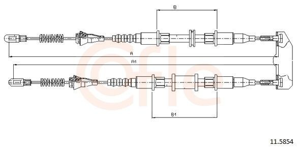 Трос ручного гальма задній, правий/лівий Cofle 115854 ціна, від 15.74 USD