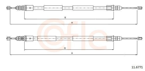 Трос ручного гальма задній, правий/лівий Cofle 116771 ціна, від 16.17 USD
