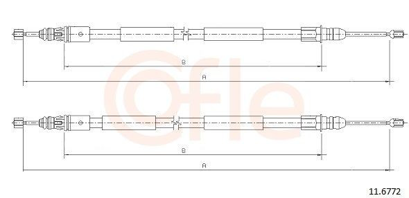 Трос ручного гальма, комплект на авто Cofle 116772 ціна, від 22.29 USD