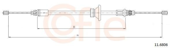 Трос стоянкового гальма передній Cofle 116806 ціна, від 8.36 USD