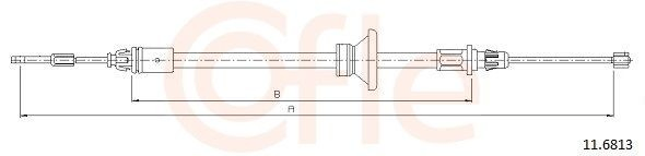 Трос стоянкового гальма передній Cofle 116813 ціна, від 9.82 USD