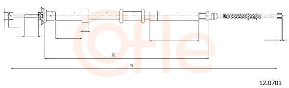 Трос стоянкового гальма задній правий Cofle 120701 ціна, від 12.63 USD