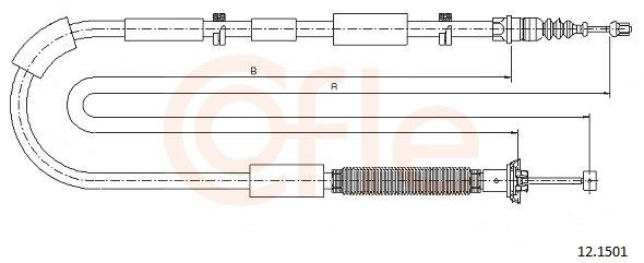 51808304 Fiat/Alfa/Lancia Трос ручного гальма задній, правий