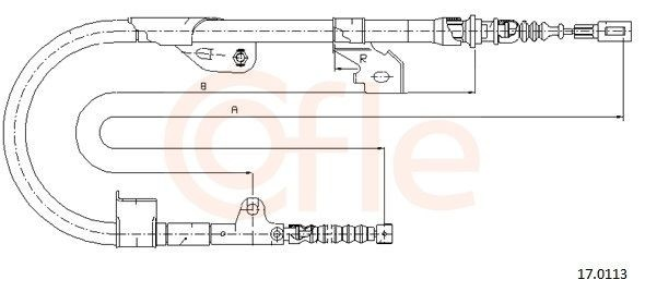 Трос стоянкового гальма задній правий Cofle 170113 ціна, від 28.38 USD