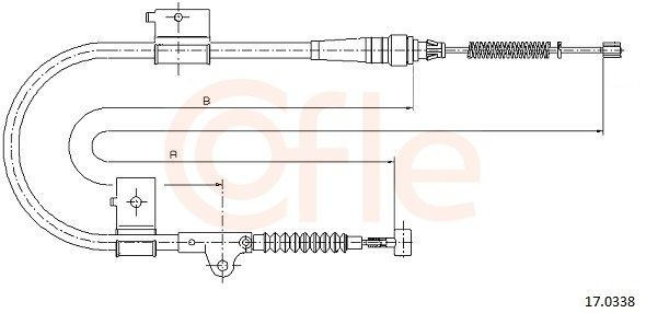 Трос ручного гальма задній, правий Cofle 170338 ціна, від 24.97 USD